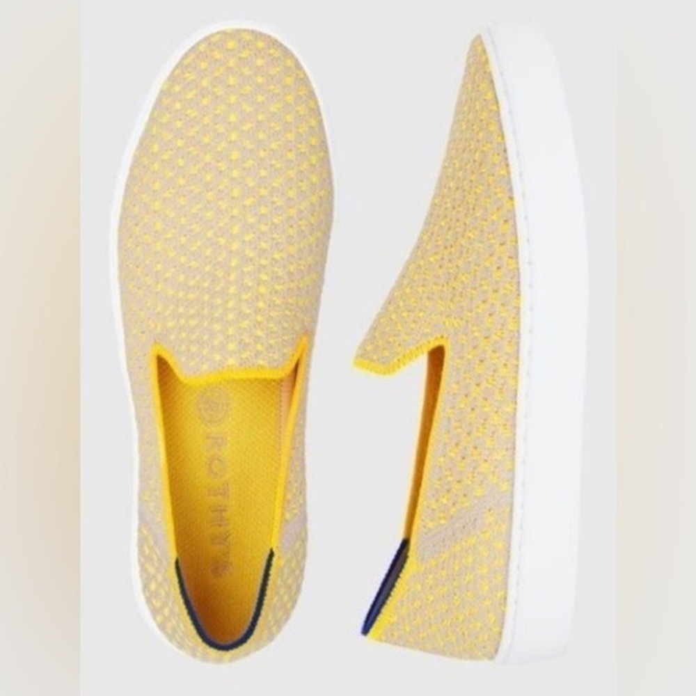 Rothy's The Sneaker Slip On Retired Sunshine Yellow Honeycomb 9.5 Comfort Casual